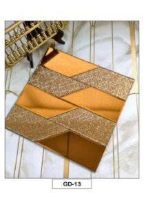 gold mosaic tile with geometric textured pattern