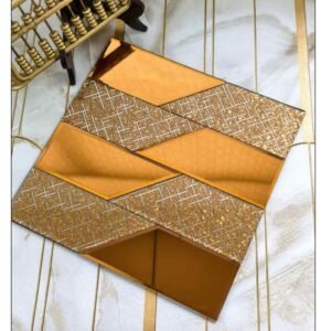 gold mosaic tile with geometric textured pattern