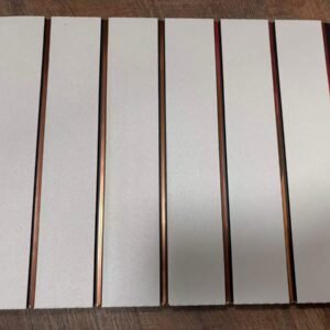 White Fluted Panel with Rose Gold Lines for Interior Design